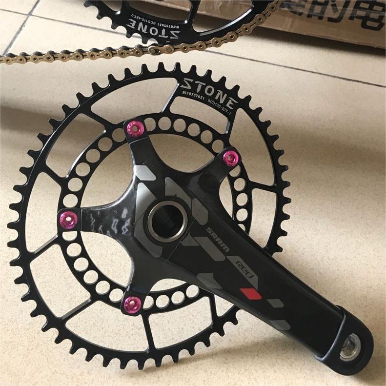 Stone Chainring 130BCD for Brompton for Sram Red Shimano 5700 6700 Oval 40 42 44 46 48 50 52 54 56 58T 60T Road Folding Bike Chainwheel