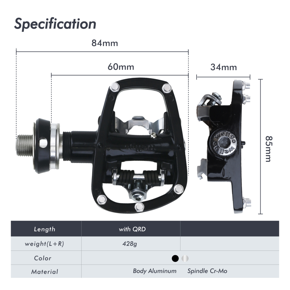 Wellgo Xpedo Pedal Quick Release Device R120B QRD3 QRD2 Mountain Bike Road Folding Bicycle MTB Clipless Self-locking Cleat Pedal