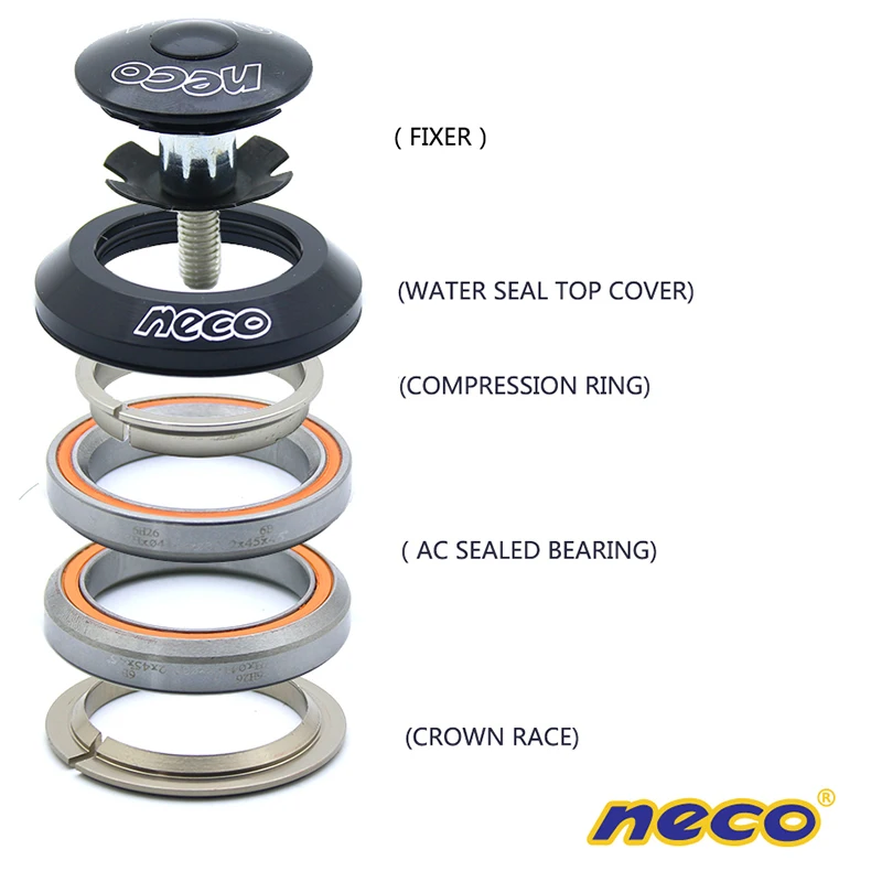 Neco bearing headset 41 41.8mm IS41 IS42 IS41.8 Integrated Threadless MTB Road Bike Headset, CNC Machined