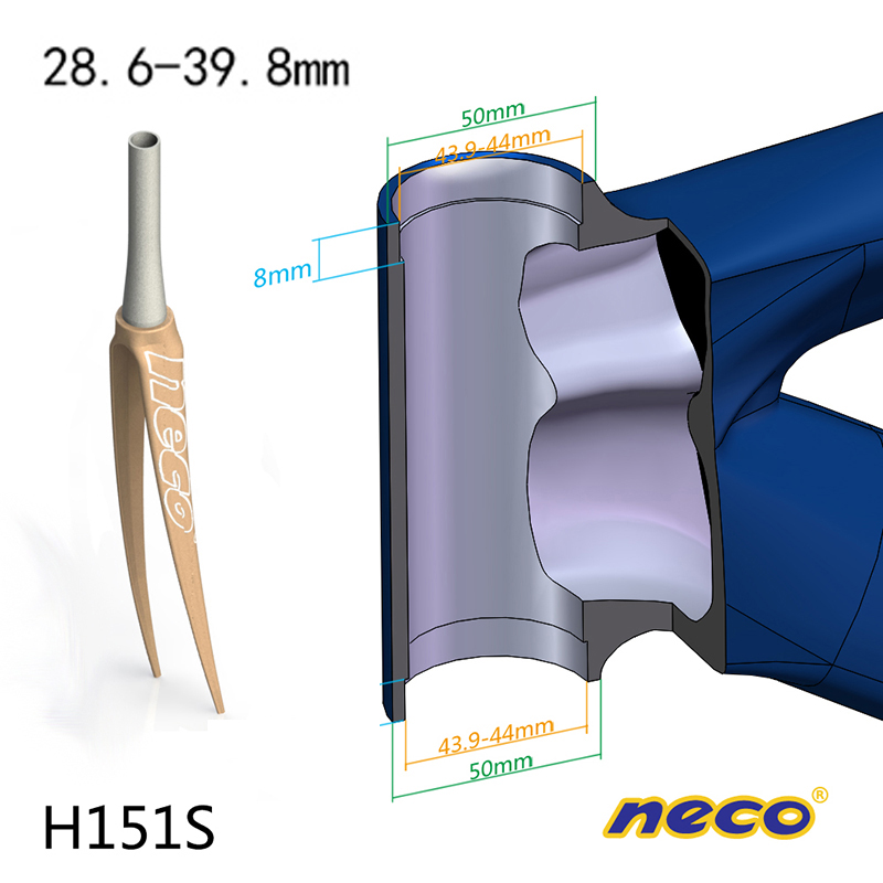 Neco Bike Headset ZS 44 28.6 44 39.8 Threadless fits 1-1/8'' to 1.5'' Tapered Fork Steerer AL Cycling Headset MTB bike