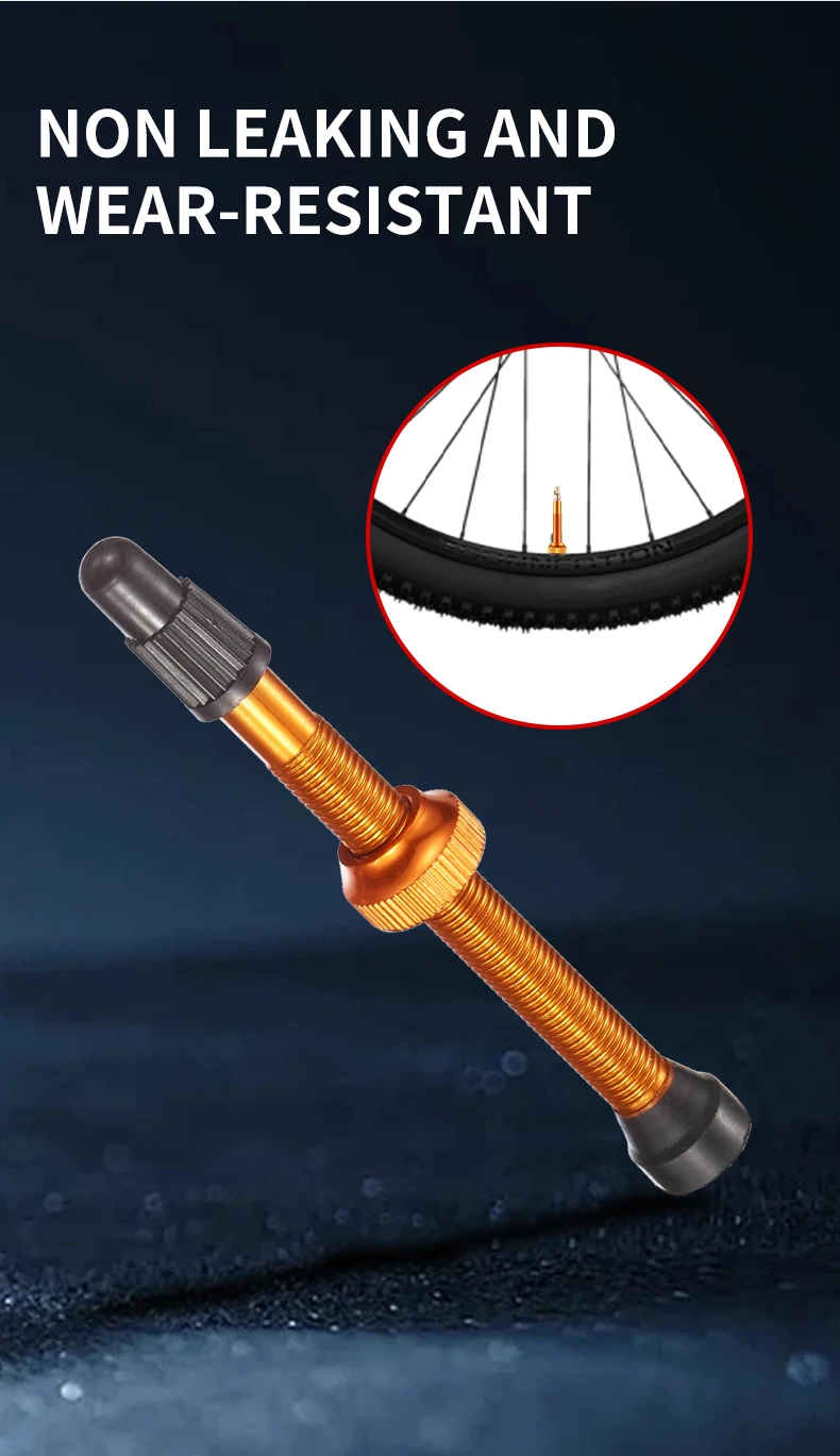 VXM Bicycle Vacuum Valve 40mm/60mm Road Bicycle Tire Valves Alloy MTB Road Bike Tubeless Air Valve Vacuum Nozzle Cycling