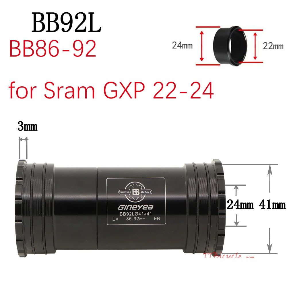 Gineyea Bike bottom bracket BB30 PF30 BB86 BB92 BB386 THREAD TOGETHER THREAD THRU road bike MTB for Shimano for SRAM GXP