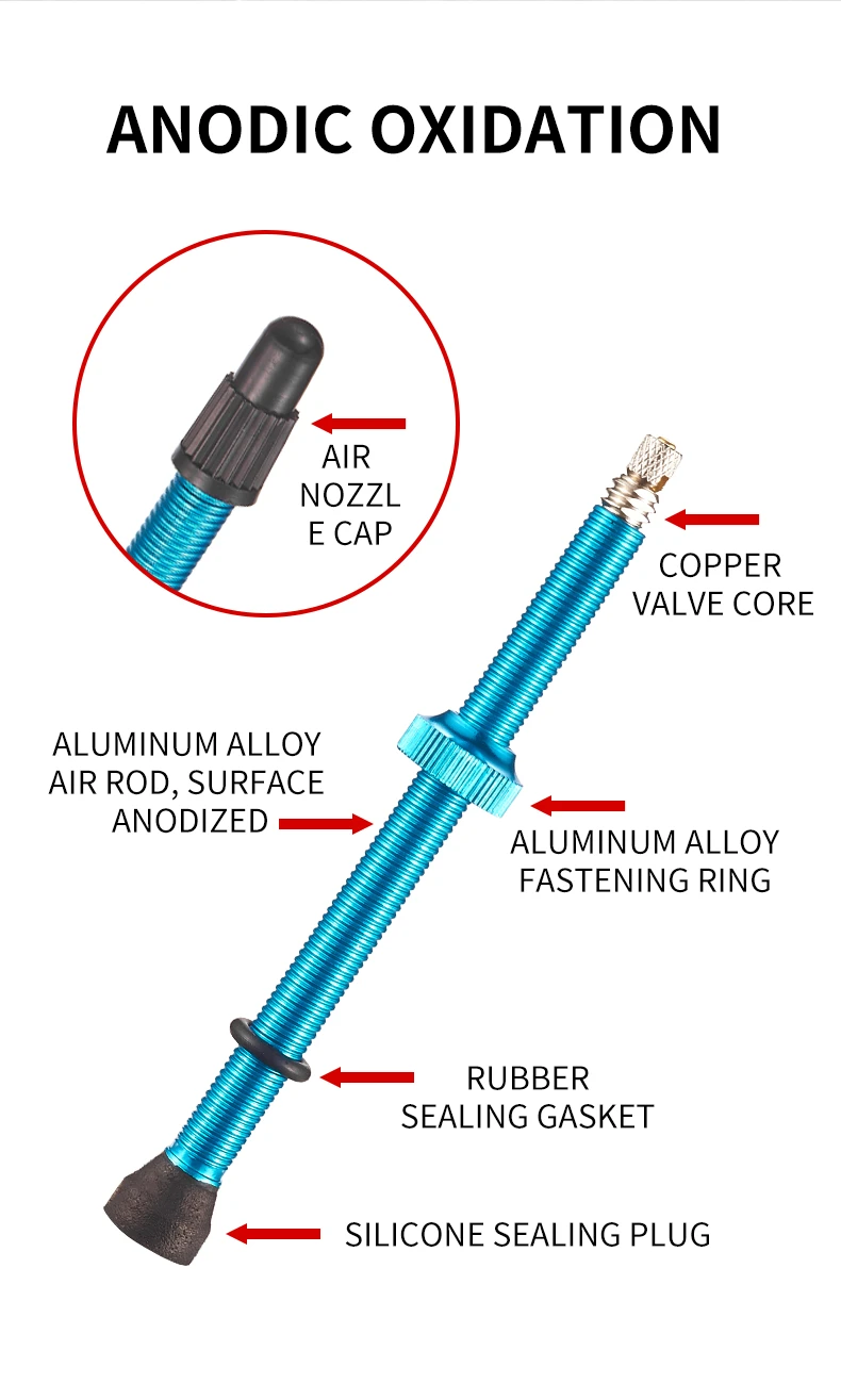 VXM Bicycle Vacuum Valve 40mm/60mm Road Bicycle Tire Valves Alloy MTB Road Bike Tubeless Air Valve Vacuum Nozzle Cycling