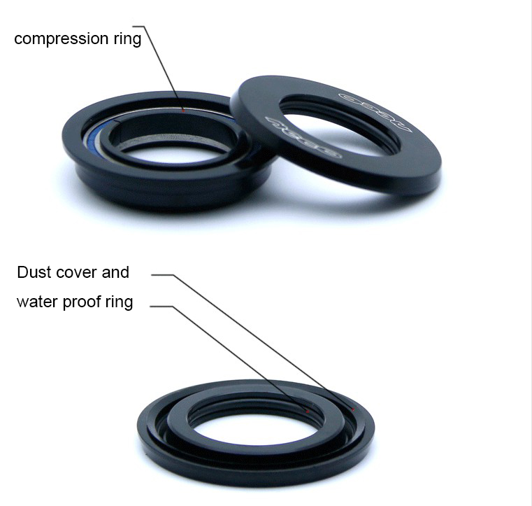 Neco bike Headset integrated Threadless bearing 44 55 56mm ZS44 ZS55 ZS56 39.8 30 1 1/8 1 1/2 Tapered Straight MTB Road