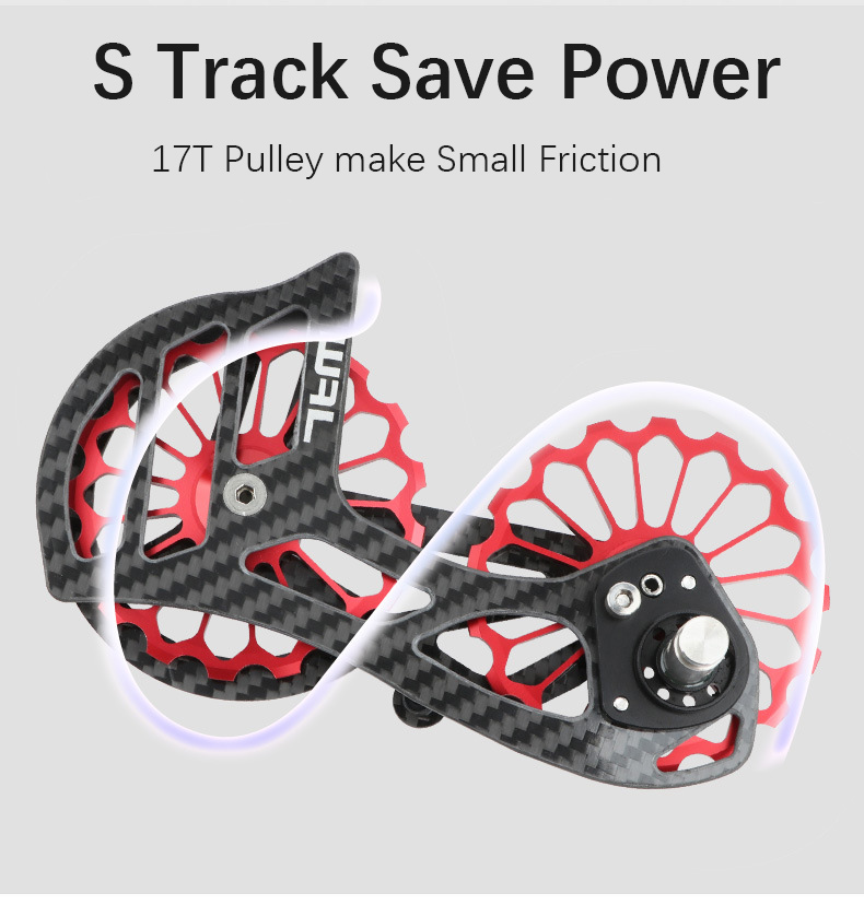 Road Bike Rear Derailleur Carbon Fiber Ceramic Bearing 17T Pulley Guide Wheel R5800 R6800 R7000 R8000 R9100 R9000 4700