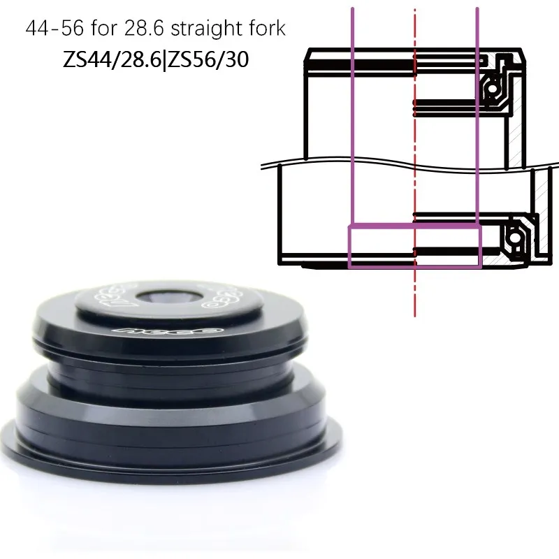 Neco bike Headset integrated Threadless bearing 44 55 56mm ZS44 ZS55 ZS56 39.8 30 1 1/8 1 1/2 Tapered Straight MTB Road