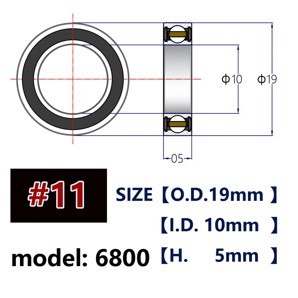 Bike Hub Ceramic Bearings for Road Bike Mountain Disc Brake Thru Axle Hubs Super Light Lubricant 6802 6803 6902 6903