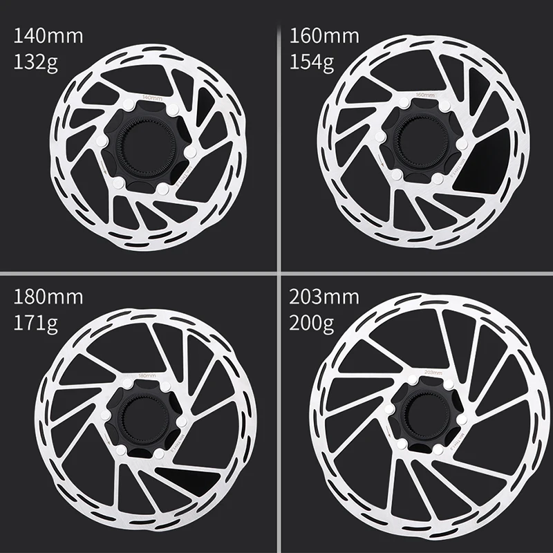 IIIPRO Bike Center Lock Disc Brake Rotor 140 160 180mm 203mm MTB Road Mountain Cooling Brake Disc And Lock Ring