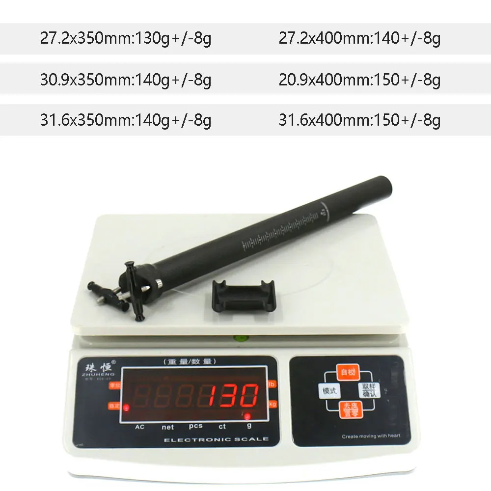ELITA ONE Carbon Seatpost 25.4/27.2/30.9/31.6mm MTB/Road Bike Carbon Fiber Seatpost Titanium Bolts Light 130g Seat Tube