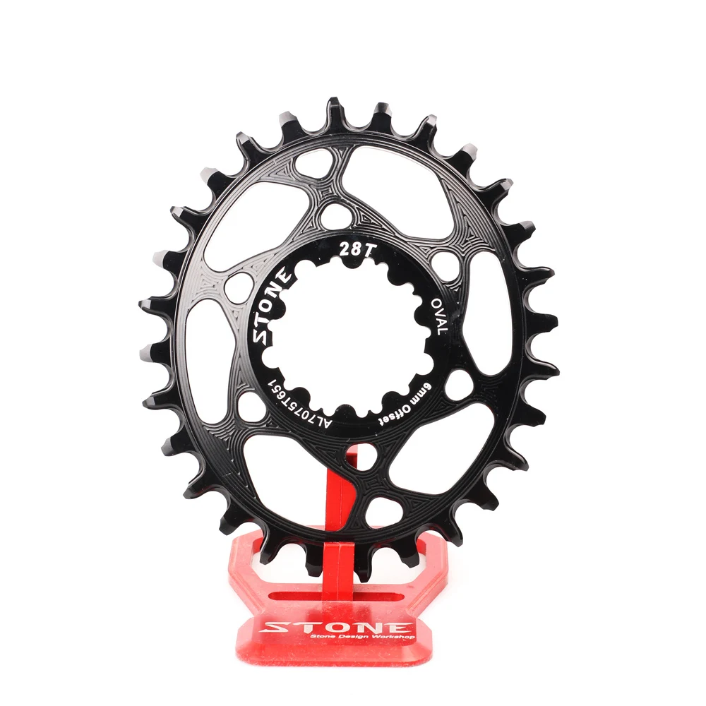Stone Oval Direct Mount Chainring for SRAM GXP 3-bolt, 6mm Offset