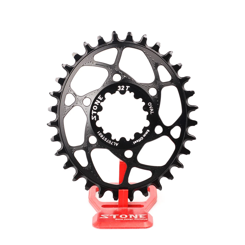Stone Oval Direct Mount Chainring for SRAM GXP 3-bolt, 6mm Offset