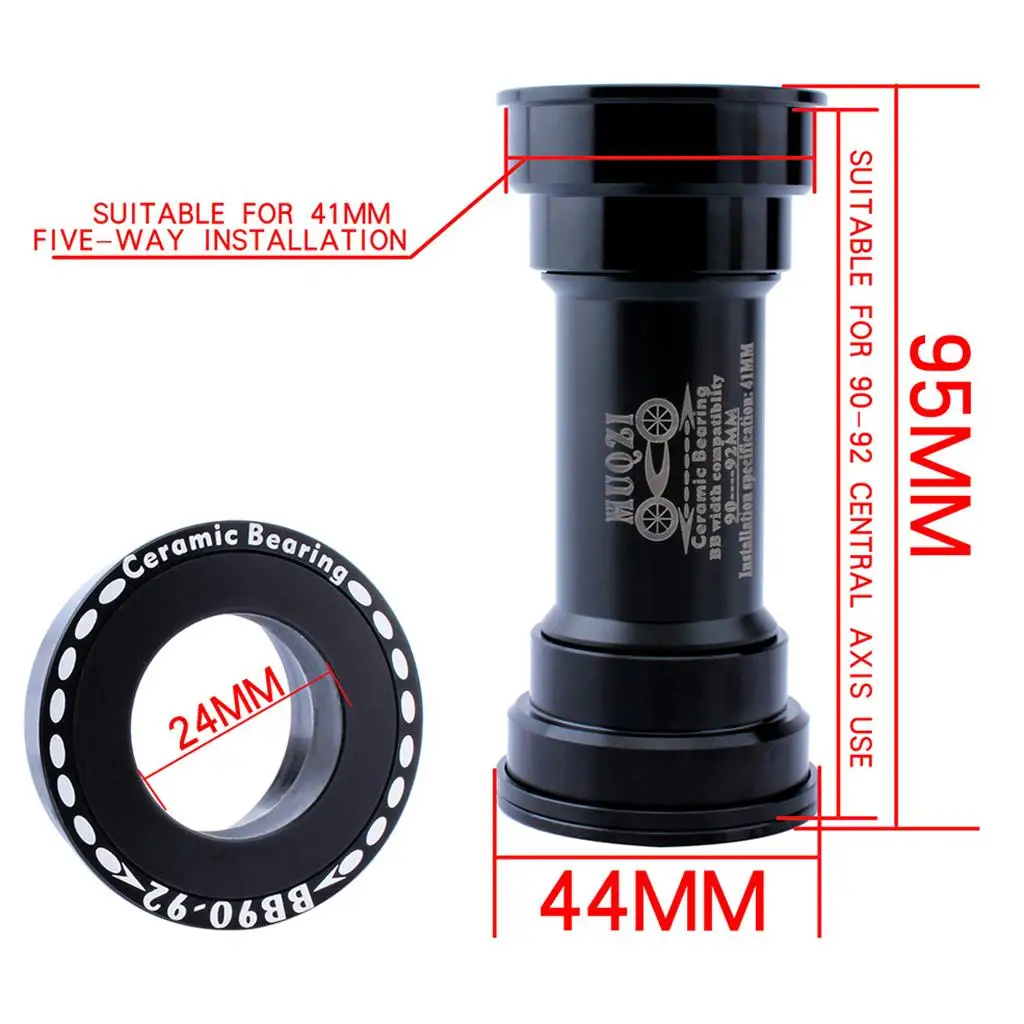 MTB Mountain Rode Bike Bottom Bracket Press Fit BB90-92 Replacement Ceramic Bearing Axis Shaft Fits 41mm Diameter BB