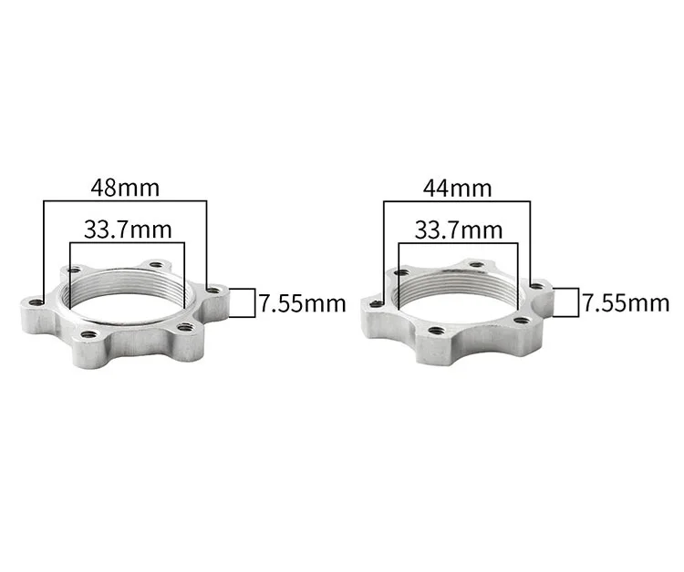 MUQZI 2Pcs 44mm 48mm Bike Hub Disk Disc Brake Rotor Adapter Freewheel Threaded Hubs 6 Bolt Flange MTB Road Bicycle