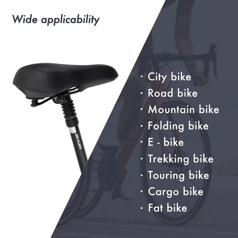Zoom Suspension Seatpost with Straight Headless Pillar, 25.4/27.2/28.6/30.9mm, 40mm travel, 350mm Length