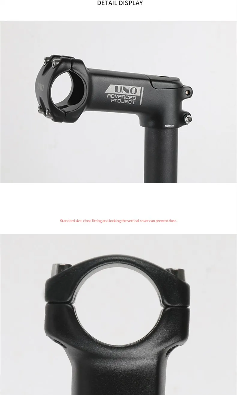UNO Bike Stem 7 Degree Square Stem with Cover 3D Forged Fork 28.6x31.8mm 70/80/90/100/110/120mm Mountain MTB Bicycle