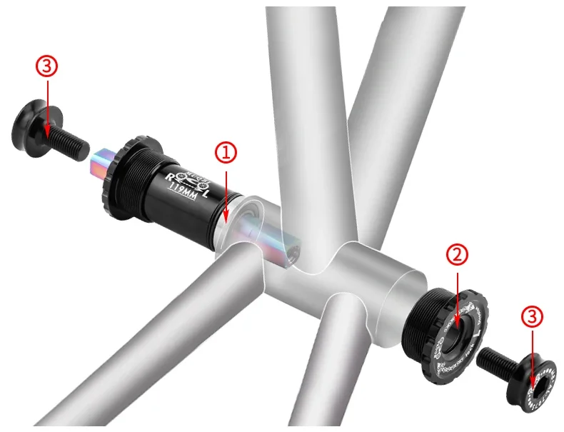 MUQZI Titanium Alloy Bottom Bracket BB68 103 107 110 113 119 122mm Ceramic Square Taper Bottom Bracket 68mm