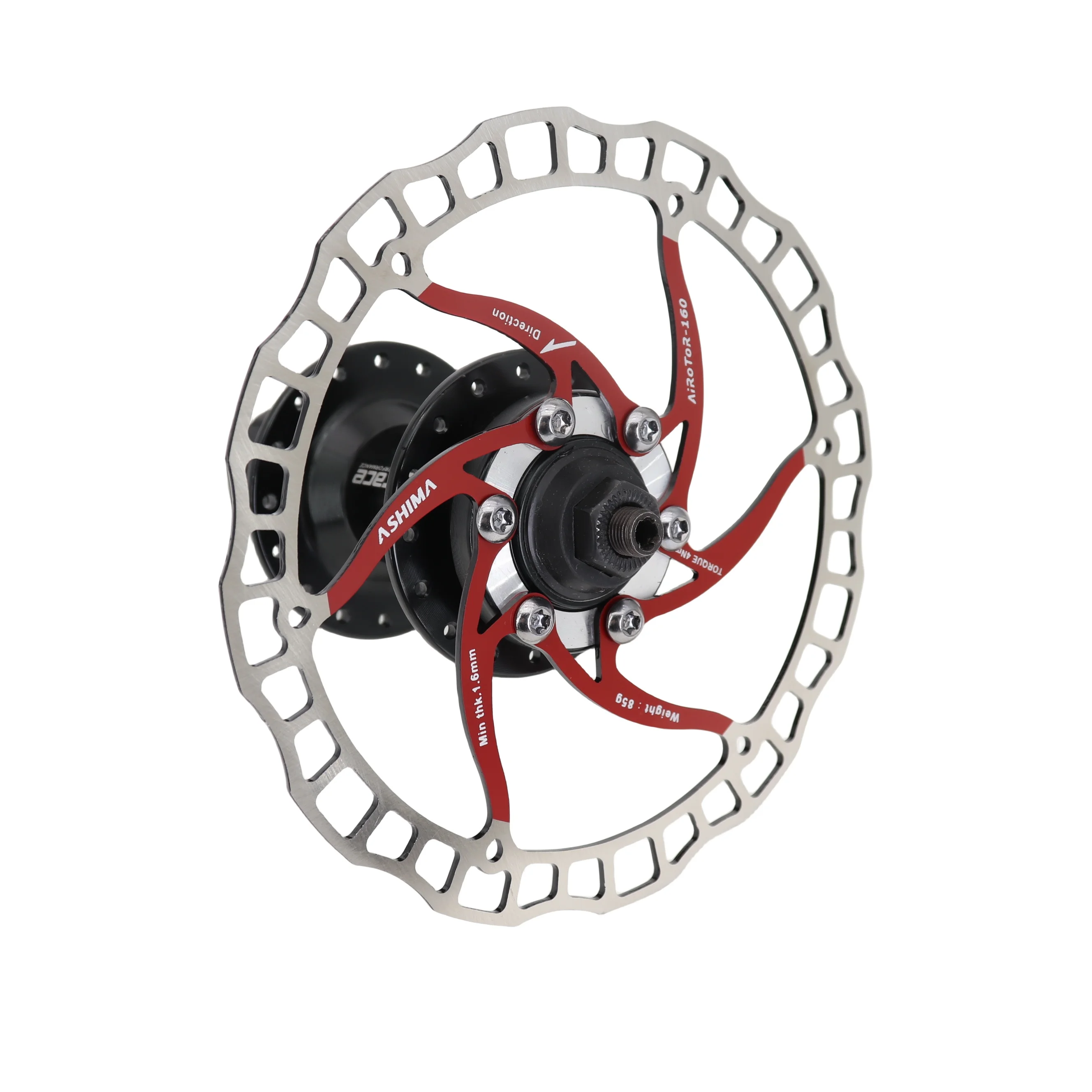 ASHIMA ARO 08 Stainless Steel Disc Brake Rotor 140/160/180/203mm for 6-Bolt MTB Hubs, Black Red Silver Options