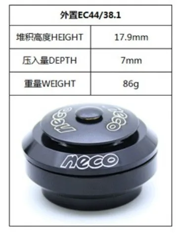 NECO Bearing Headset 49 50 49.5 49.7mm 1.5 for Tapered Straight Fork Downhill Mtb TR AM FR DJ DH Headsets Road Bike