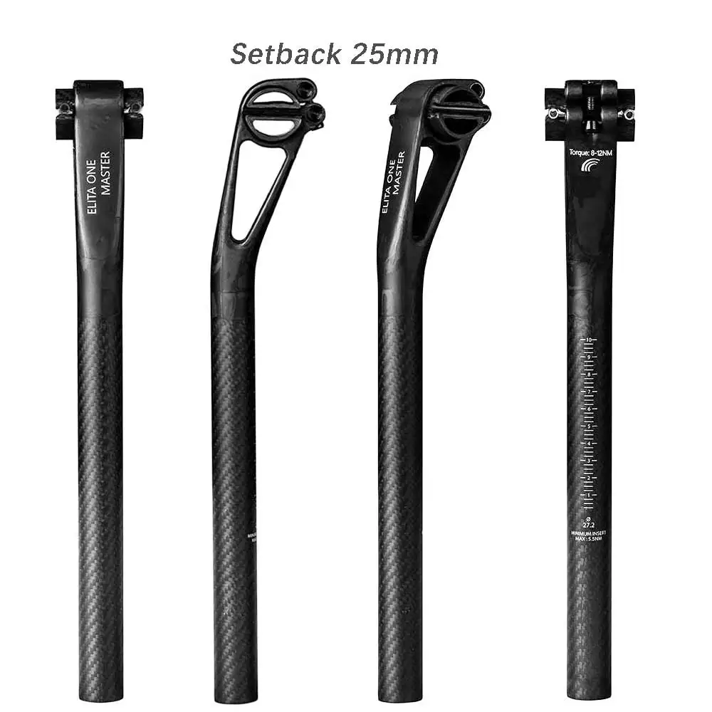 Elita One Carbon Seat post Setback 5mm/25mm MTB/Road Bike Seatpost 27.2/30.9/31.6mm Carbon Fiber Half Shell Master