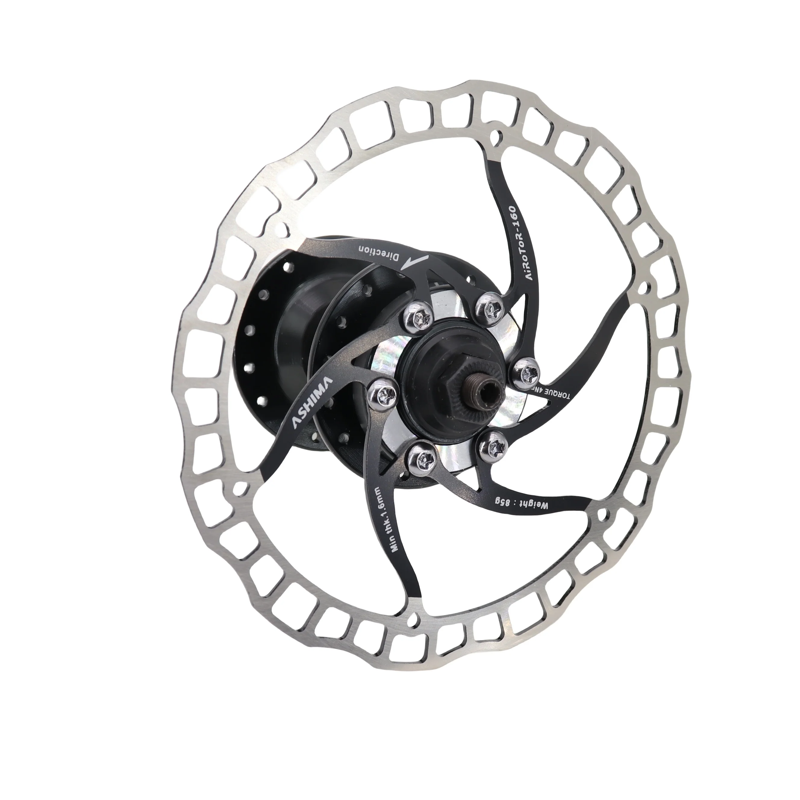 ASHIMA ARO 08 Stainless Steel Disc Brake Rotor 140/160/180/203mm for 6-Bolt MTB Hubs, Black Red Silver Options