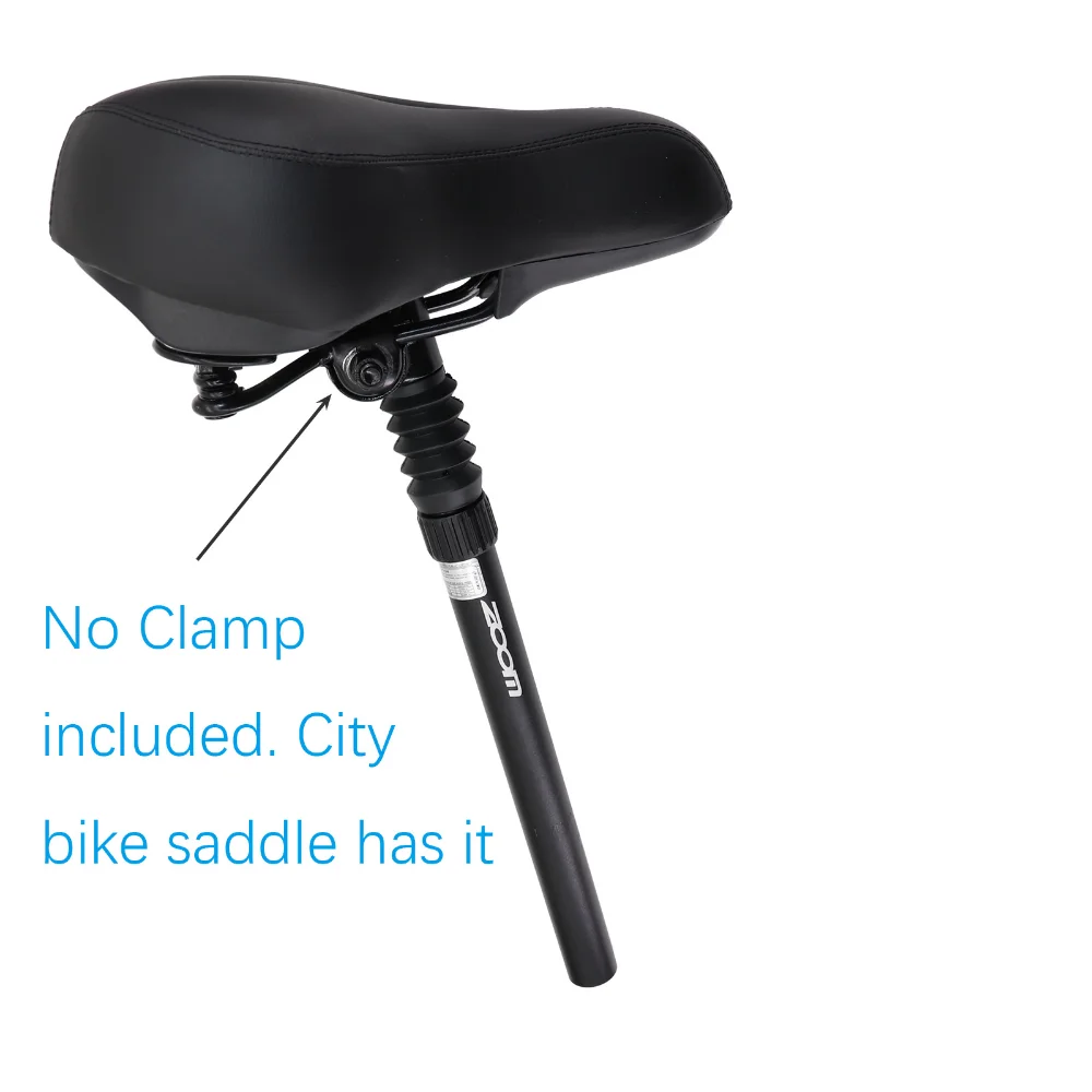 Zoom Suspension Seatpost with Straight Headless Pillar, 25.4/27.2/28.6/30.9mm, 40mm travel, 350mm Length