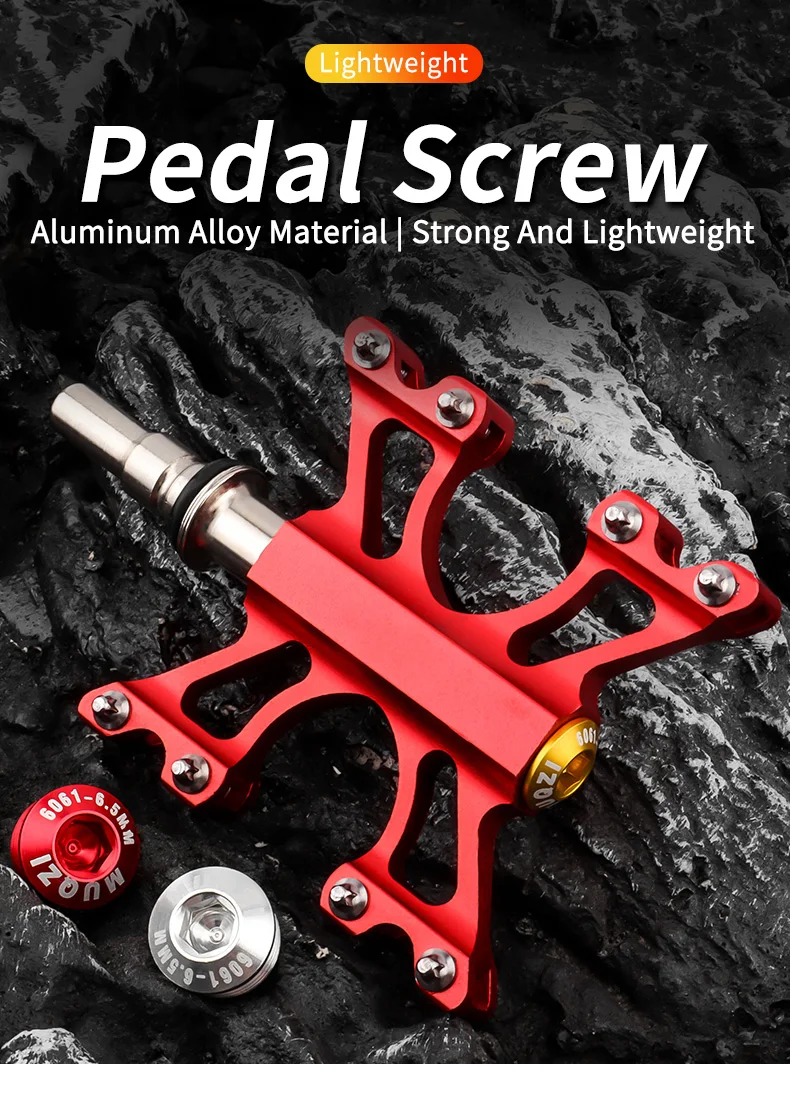 MUQZI 2PCS Bicycle Pedal Cover Bolts M14x5/6.5/9mm Aluminum Bike Pedal Dust-protection Screw MTB Road Cycling Repair