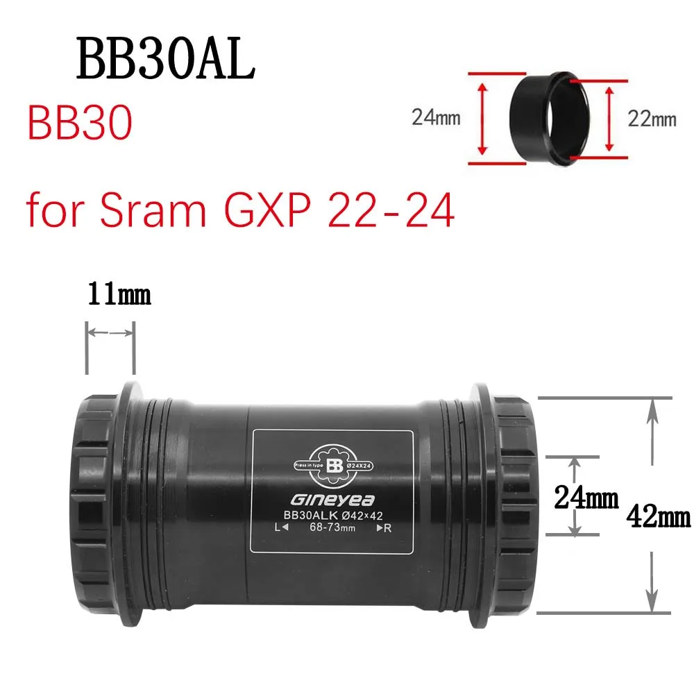 Gineyea Bike bottom bracket BB30 PF30 BB86 BB92 BB386 THREAD TOGETHER THREAD THRU road bike MTB for Shimano for SRAM GXP