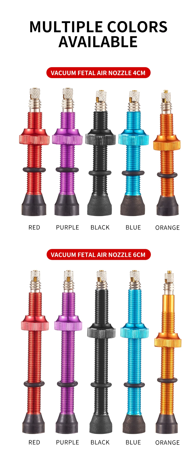 VXM Bicycle Vacuum Valve 40mm/60mm Road Bicycle Tire Valves Alloy MTB Road Bike Tubeless Air Valve Vacuum Nozzle Cycling