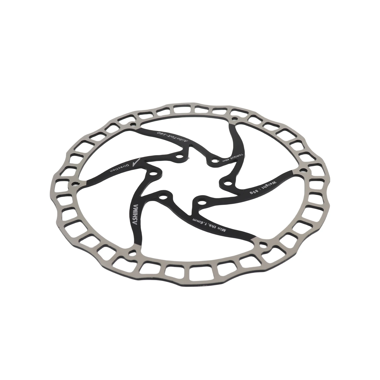 ASHIMA ARO 08 Stainless Steel Disc Brake Rotor 140/160/180/203mm for 6-Bolt MTB Hubs, Black Red Silver Options