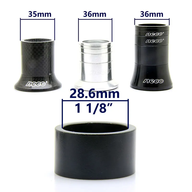 Neco 1.125 Inch 28.6mm 20/10/5/3/2mm Bicycle Headset Stem Al Carbon Fibre Bike Fork Adjusting Dust Cover Spacer Washer