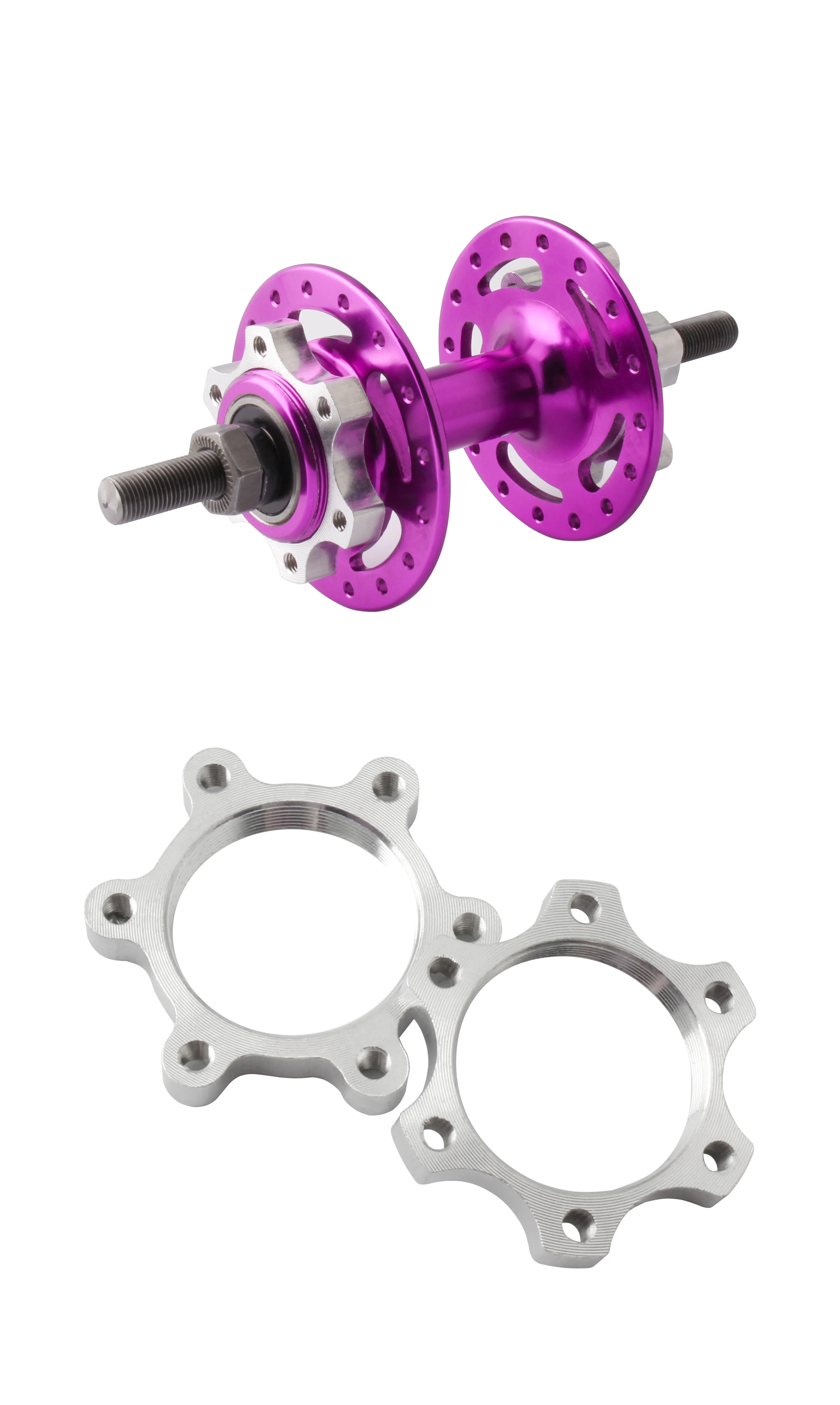MUQZI 2Pcs 44mm 48mm Bike Hub Disk Disc Brake Rotor Adapter Freewheel Threaded Hubs 6 Bolt Flange MTB Road Bicycle