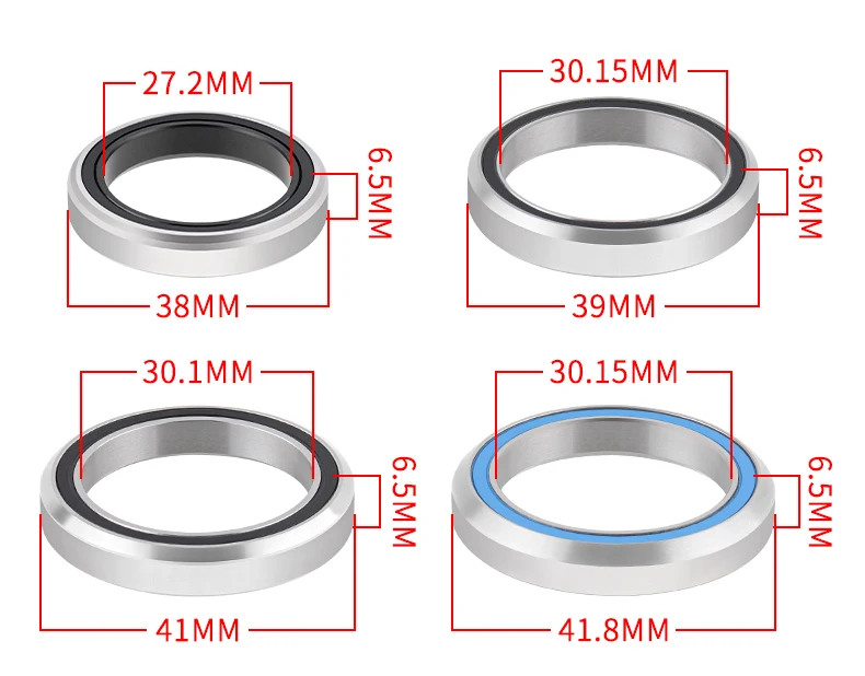 MUQZI Bike Headset Bearing 38 39 41 41.8 46.9 49 52mm General Repair Bearings MTB Steering Bearings Bicycle Accessories