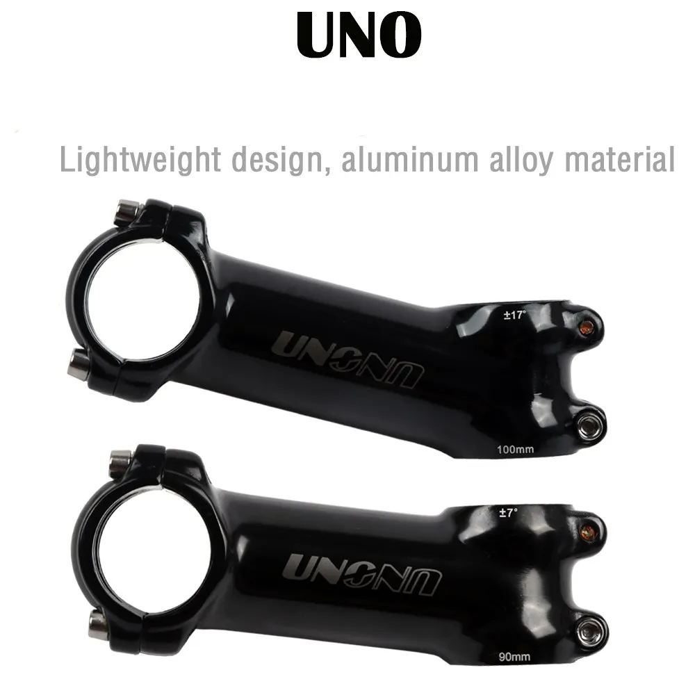 UNO Black Stem Bike 7 17 35 Degree MTB Road Stem Fork 28.6 31.8mm 60/70/80/90/100/110/120/130mm Bicycle King Kalloy