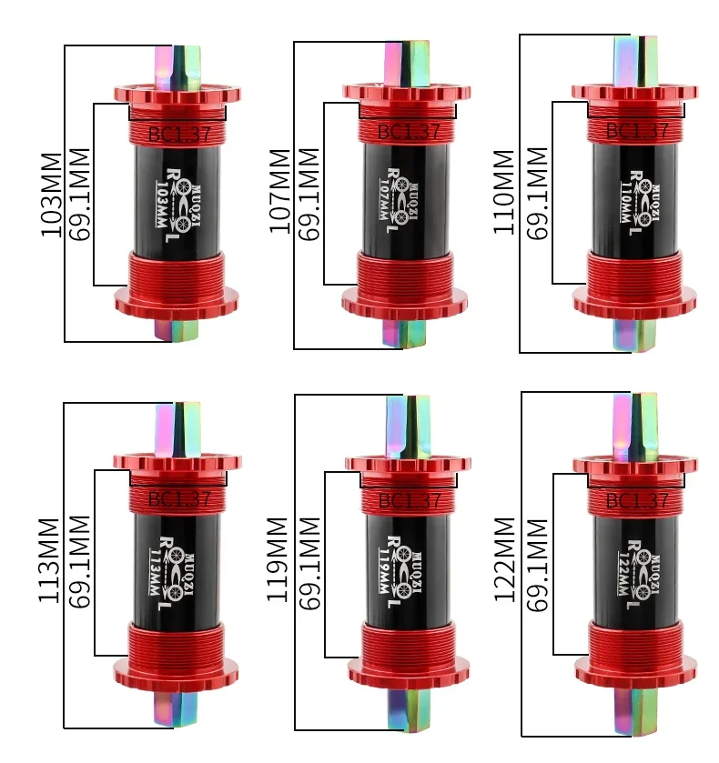 MUQZI Titanium Alloy Bottom Bracket BB68 103 107 110 113 119 122mm Ceramic Square Taper Bottom Bracket 68mm