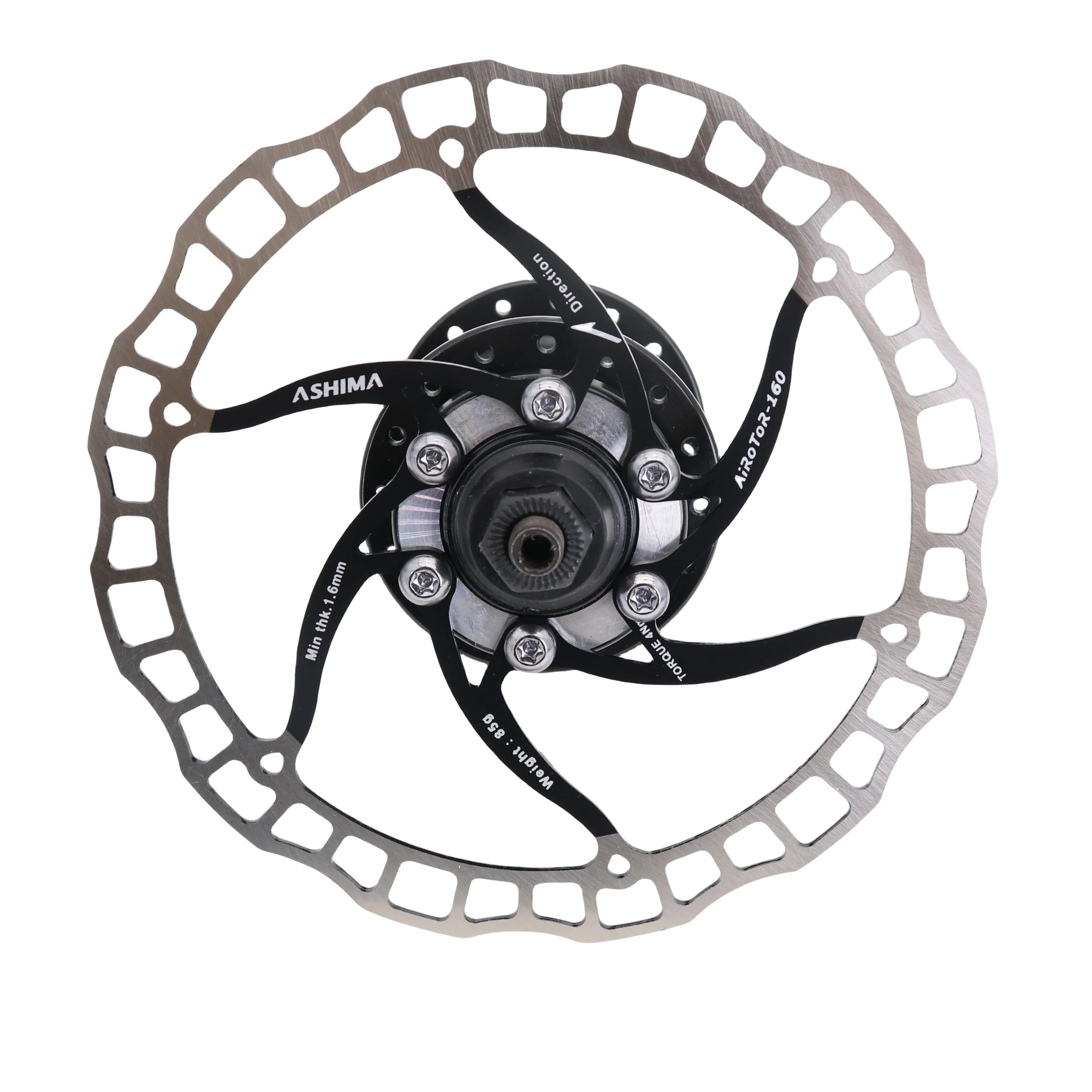 ASHIMA ARO 08 Stainless Steel Disc Brake Rotor 140/160/180/203mm for 6-Bolt MTB Hubs, Black Red Silver Options