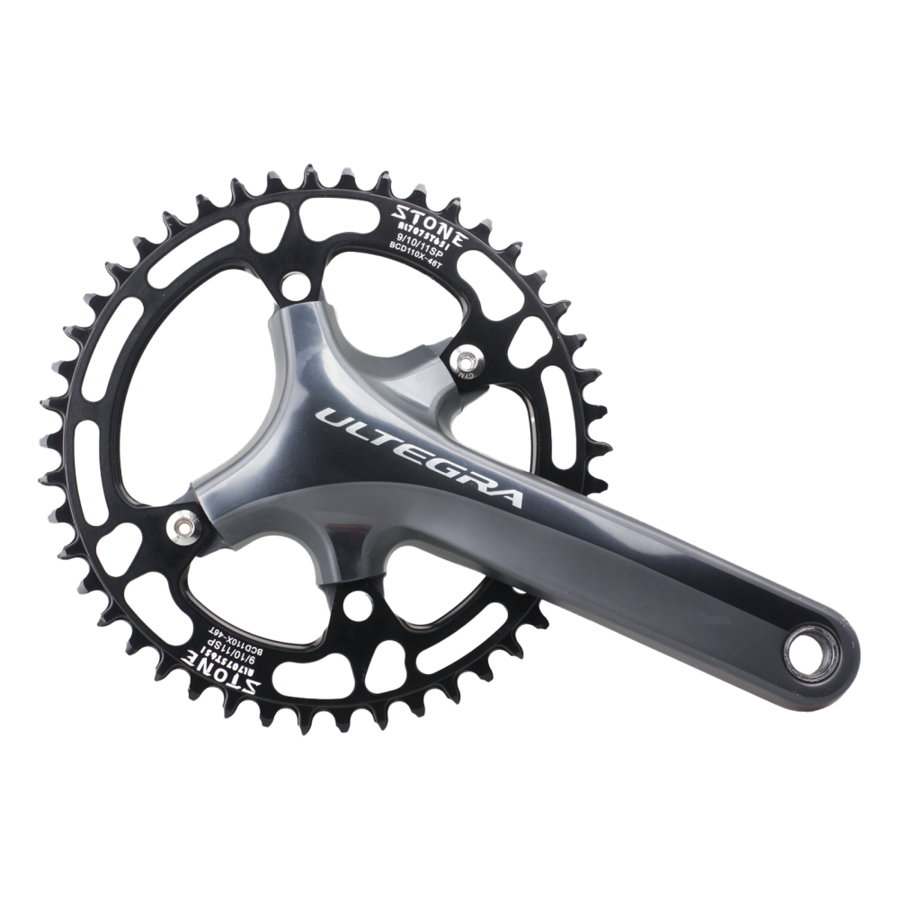 Stone Round Bike Chainring 110BCD for Shimano FC-5800 6800 4700 9000 34T to 60T Road Bike Chainwheel 4 Bolts gravel
