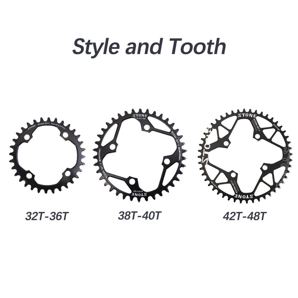 Stone Chainring Round 96BCD for Shimano alivio M782 M4000 M4050 M612 XTC820 36t 38 40t 42 44 46 48T MTB Bike Chainwheel 96bcd