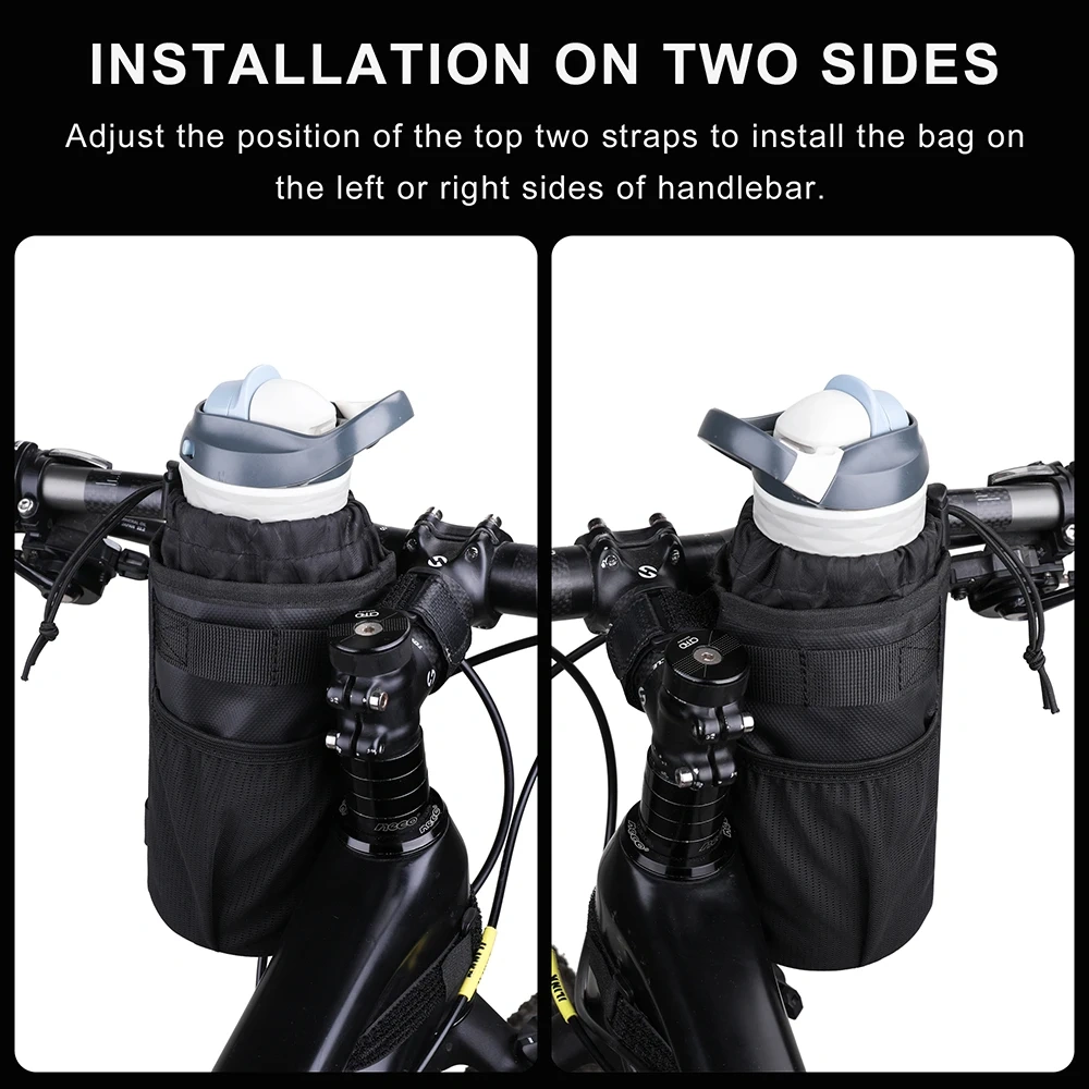 Rhinowalk Bicycle Bag Cycling Water Bottle Carrier Pouch MTB Bike Insulated Kettle Bag Riding Handlebar 1pc or 2pcs Accessories