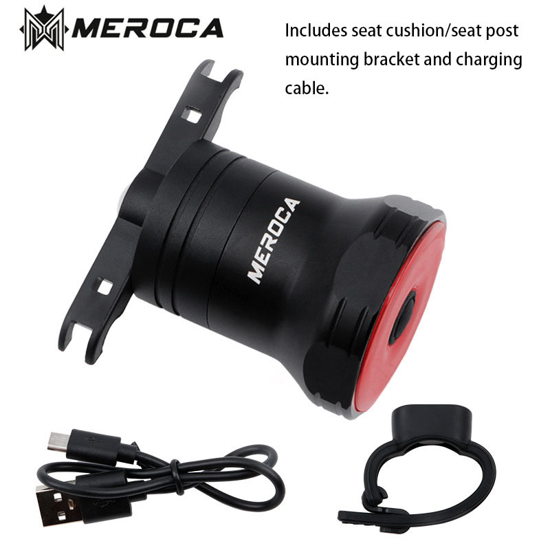MEROCA Smart Sensing Brake Tail Light for Mountain Bikes USB Rechargeable Road Bike Bicycle Night Riding Tail Light