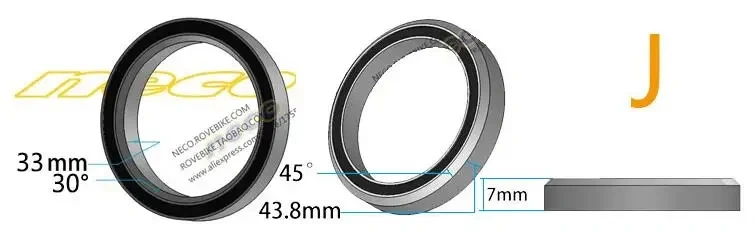 Neco Bike Bearing Headset  MTB 38 39 41 41.8 43.8 44 46.8 46.9 47 48.9 49 50.8 51 51.8 52 mm Bicycle Fork Road Bike MTB repair