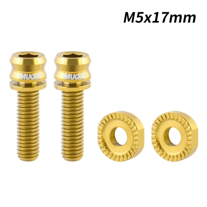 MUQZI M5x17mm Front Derailleur Titanium Bolts Road Bike Front Shifter Clamp Ultralight Screw with Washer Bicycle Bolt