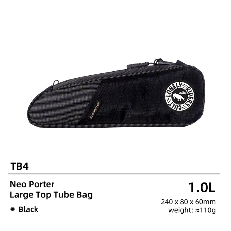 ULAC Waterproof Cycling Top Tube Bag 0.9/1L MTB Road Bike Lightweight Durable Bicycle Frame Bag With External Side Pockets
