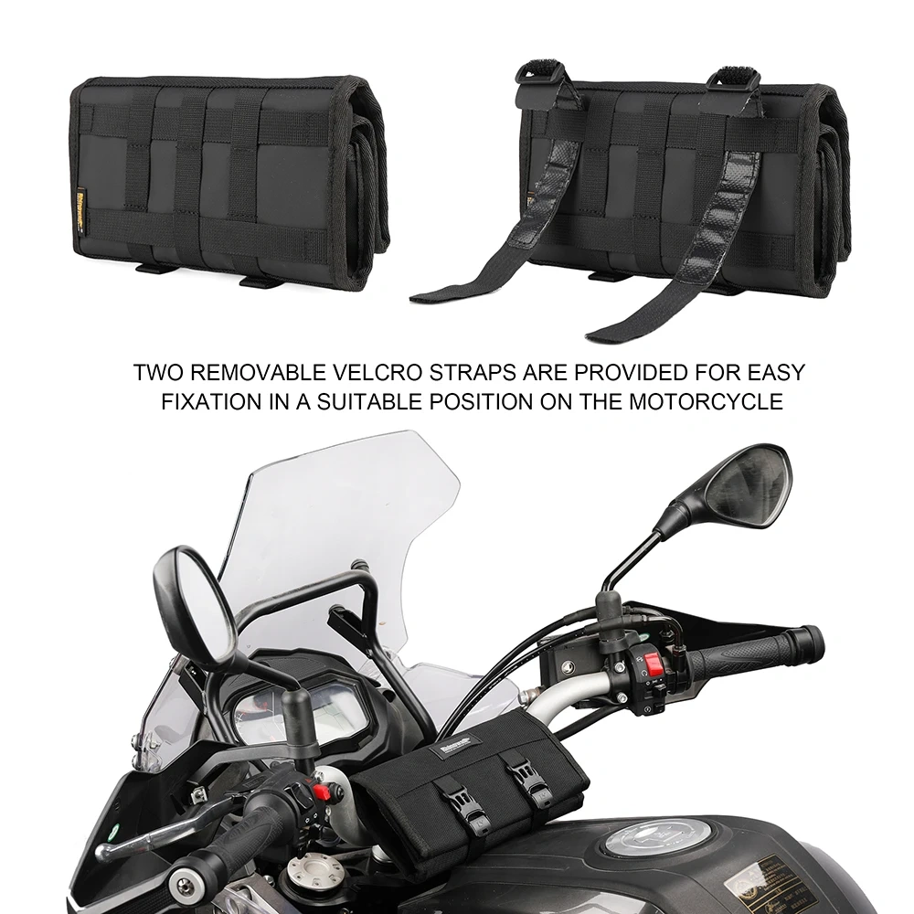 Rhinowalk Motorcycle Tool Bag Portable Motor Toolkit Motorcross Tool Storage Bag Pouch Outdoor Repair Working Tool Roll Pack