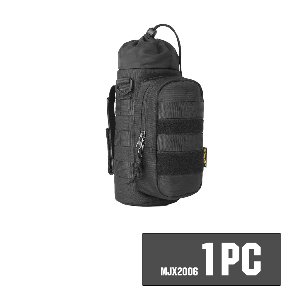 Rhinowalk Motorcycle Water Bottles Pouch Insulation Protable Tactical Drawstring Water Bottle Holder With MOLLE System