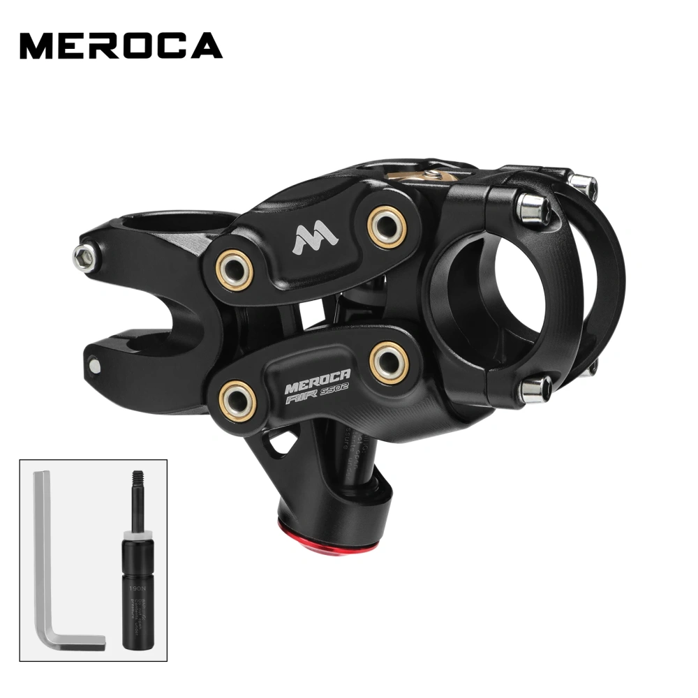 MEROCA 5-Link Pneumatic Shock Absorbing Stem - Aluminum Alloy Adjustable Suspension (20MM Travel) for Mountain, Road & Gravel Bi
