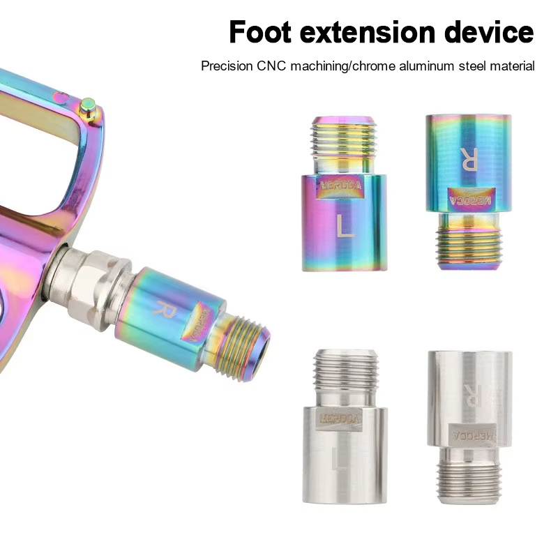 MEROCA  1 Pair Aluminium Alloy Material Bike Pedal Axle Extenders Bicycle Pedal Extension Bolts Spacers For Mountain Road Bicycle