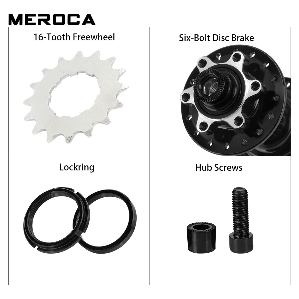 MEROCA Dirt Bike Single-Speed Hub 32 Holes Disc Brake 120 Points of Engagement 5 Bearings Aluminum Alloy Quick-Release Hub