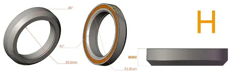 Neco Bike Bearing Headset  MTB 38 39 41 41.8 43.8 44 46.8 46.9 47 48.9 49 50.8 51 51.8 52 mm Bicycle Fork Road Bike MTB repair