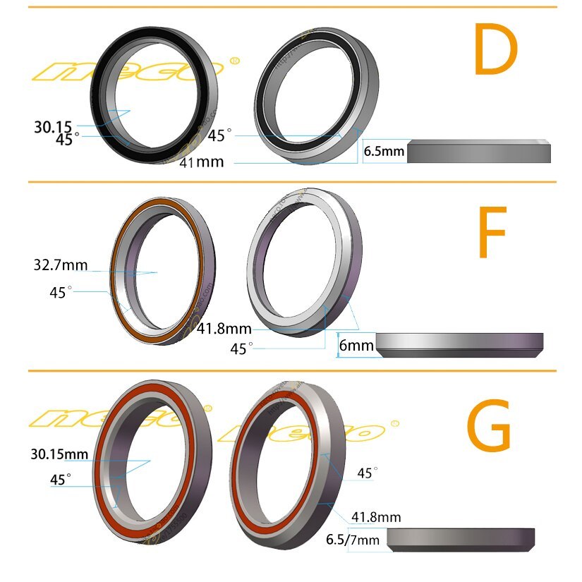 Neco Bike Bearing Headset  MTB 38 39 41 41.8 43.8 44 46.8 46.9 47 48.9 49 50.8 51 51.8 52 mm Bicycle Fork Road Bike MTB repair