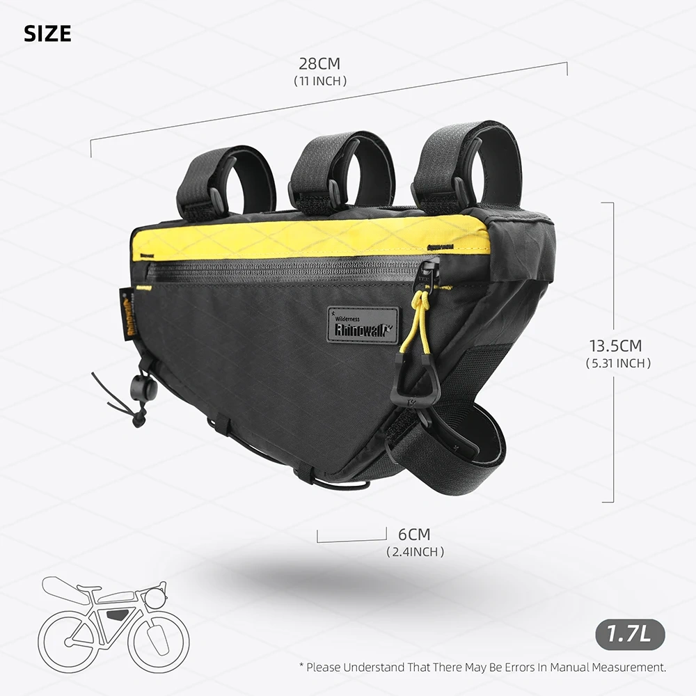 Rhinowalk Bike Front Frame Bag Splash-Proof Bicycle Triangle Bag Bikepacking CycliRhinowalng Travel Storage Bag Bike Accessories